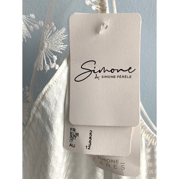 Simone Perele Women's Size 2 FR Augustine Ivory Lacey Top Racer Back Lingerie - Picture 5 of 12